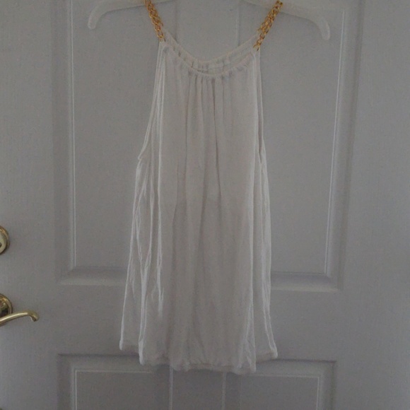 NY&Co White Tank Top with chain straps - Picture 1 of 3